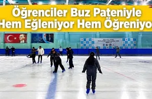 Kars'ta Öğrenciler Buz Pateniyle Hem Eğleniyor Hem Öğreniyor