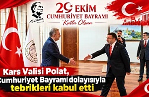 Kars Valisi Polat, Cumhuriyet Bayramı dolayısıyla tebrikleri kabul etti