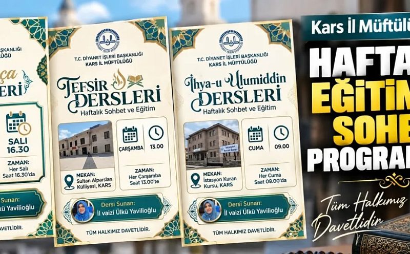 İl Müftülüğünden Haftalık Eğitim ve Sohbet Programları
