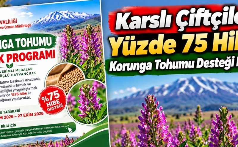 Karslı Çiftçilere Yüzde 75 Hibeli Korunga Tohumu Desteği Başlıyor