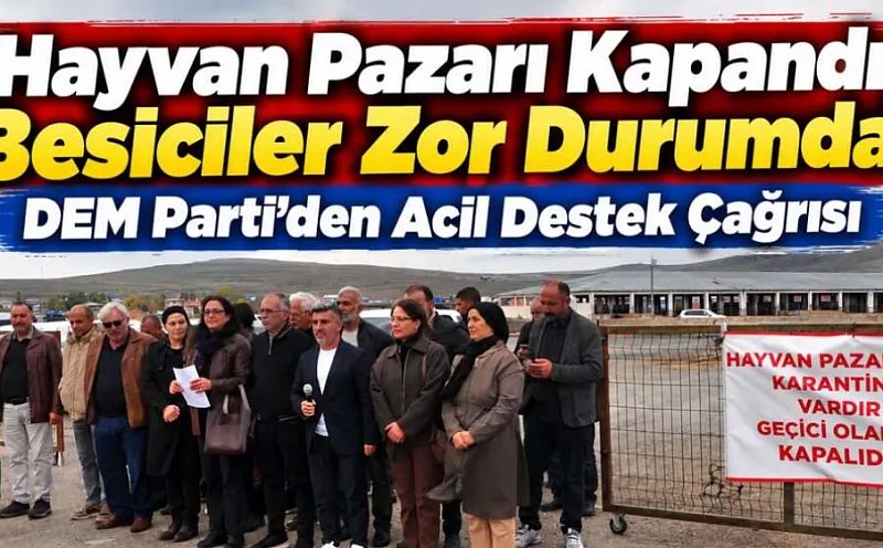 Hayvan Pazarı Kapandı, Besiciler Zor Durumda! DEM Parti’den Acil Destek Çağrısı