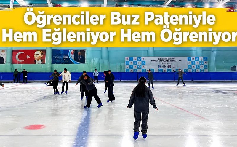 Kars'ta Öğrenciler Buz Pateniyle Hem Eğleniyor Hem Öğreniyor