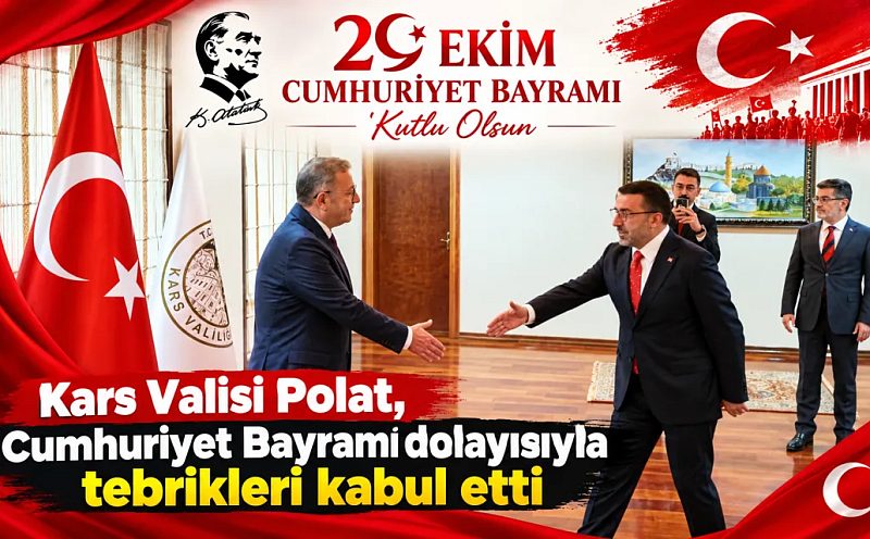 Kars Valisi Polat, Cumhuriyet Bayramı dolayısıyla tebrikleri kabul etti