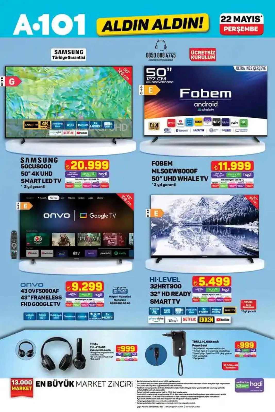 A101 katalog teknolojik ürünlerde bu hafta [22 Mayıs 2025]