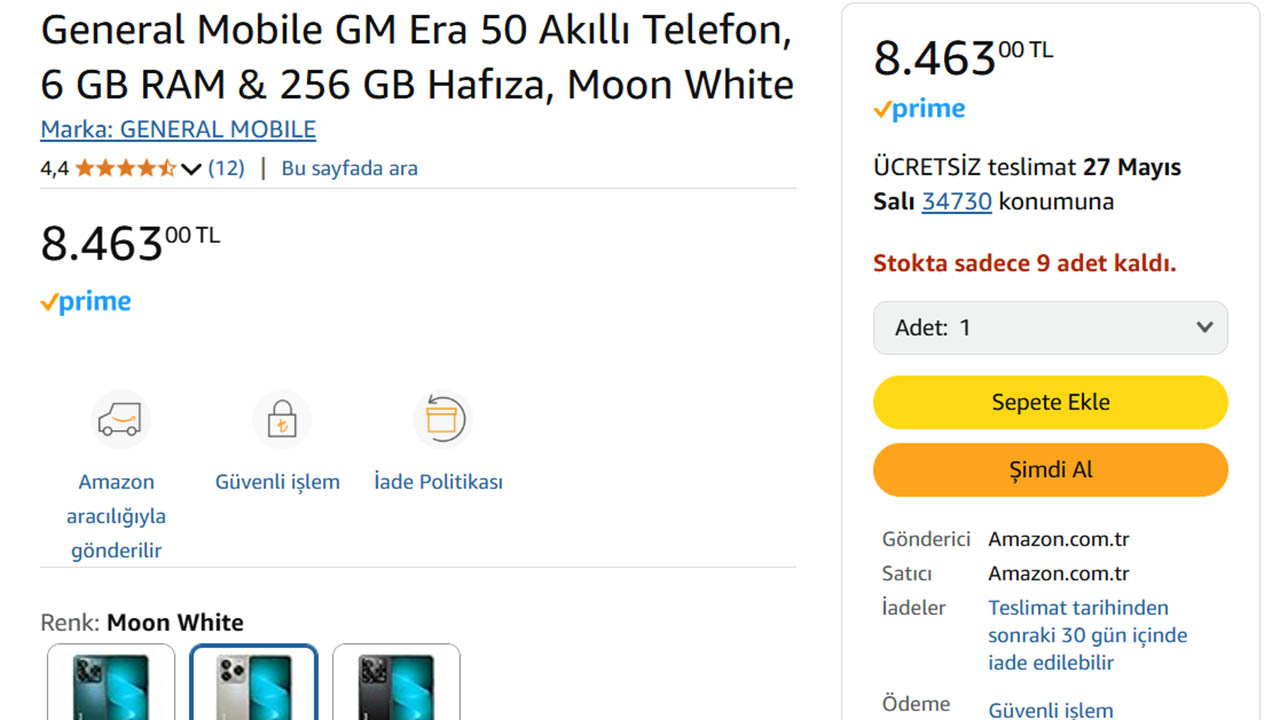 General Mobile Era 50 fiyatı