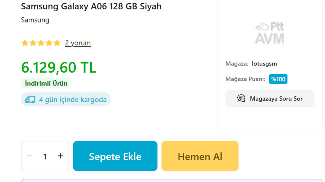 Samsung Galaxy A06 fiyatı