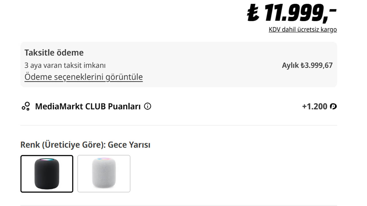 HomePod 2 akıllı hoparlör Fiyatı