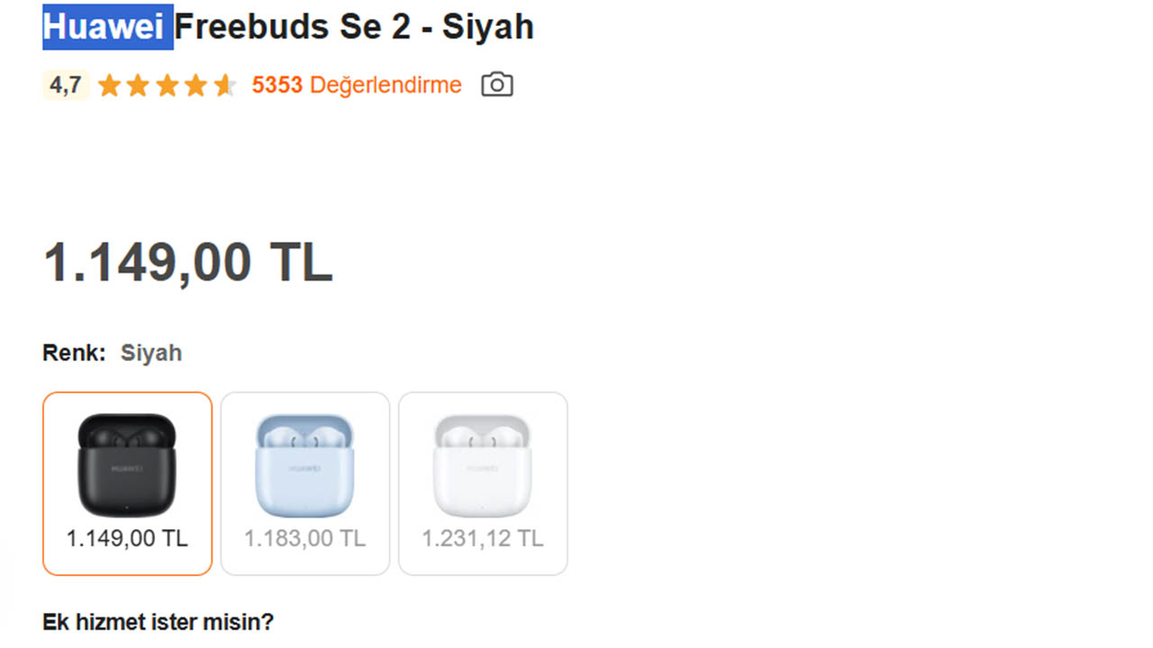 Huawei FreeBuds SE 2 fiyatı