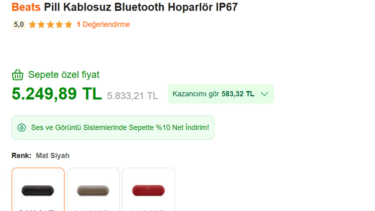 Beats Pill Hoparlör fiyatı
