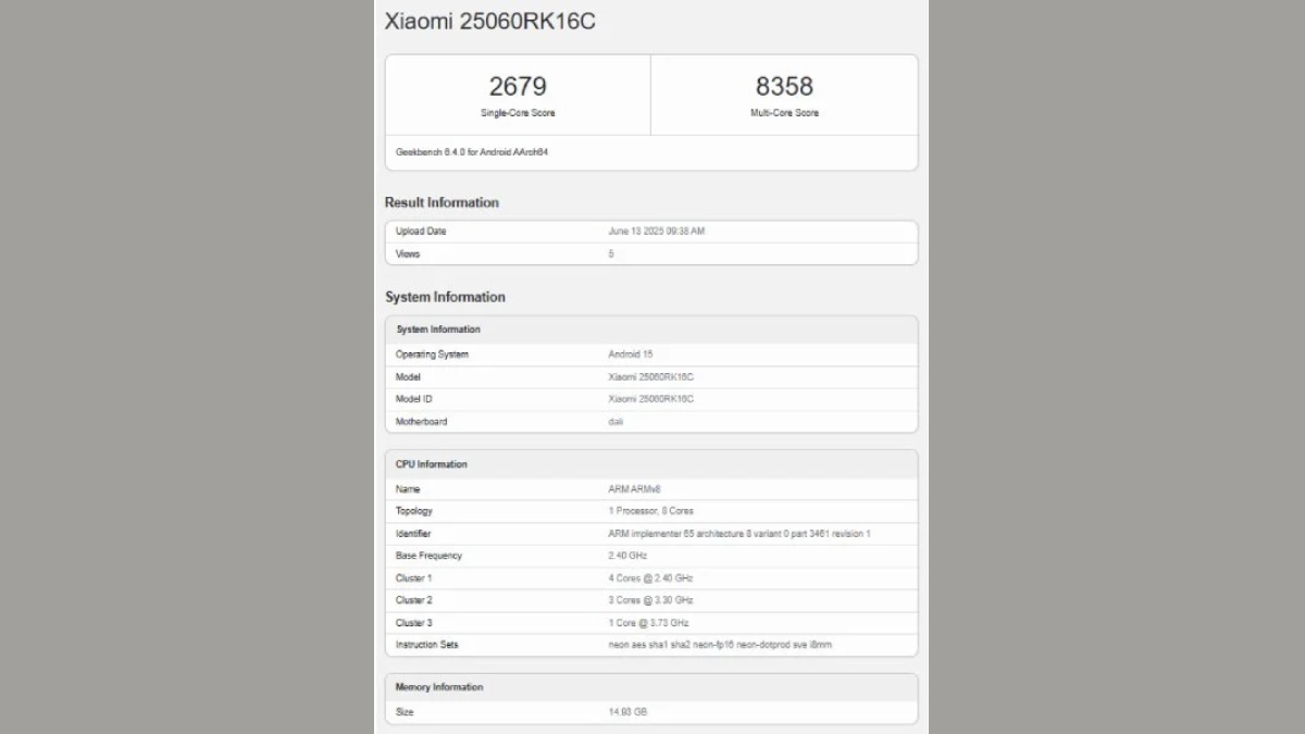 Redmi K80 Ultra Geekbench'te