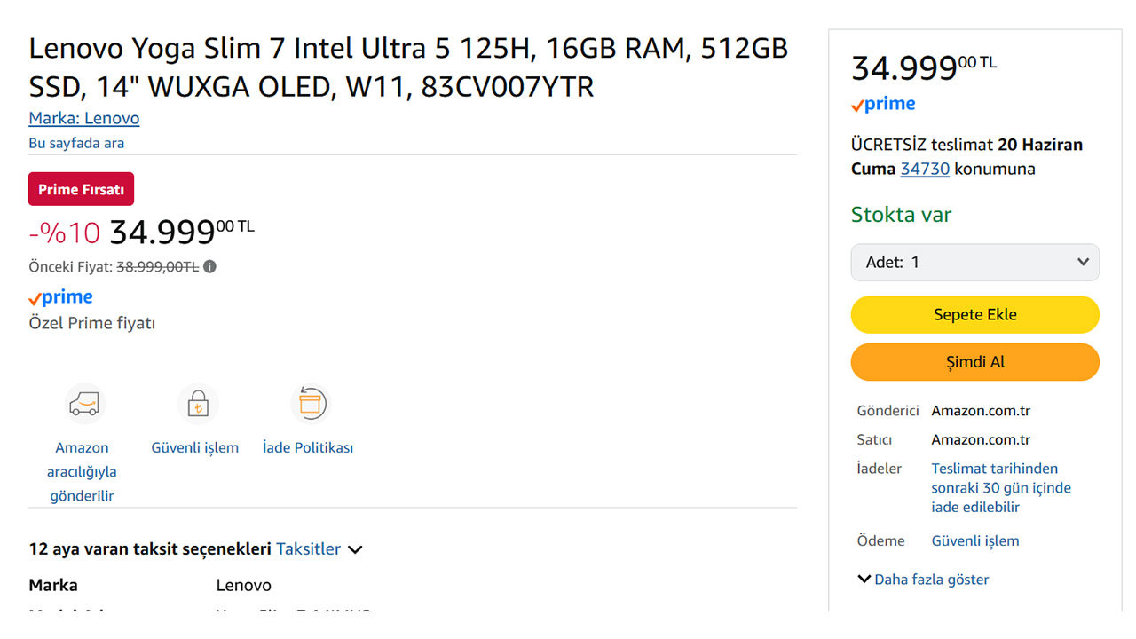 Lenovo Yoga Slim 7 dizüstü bilgisayar