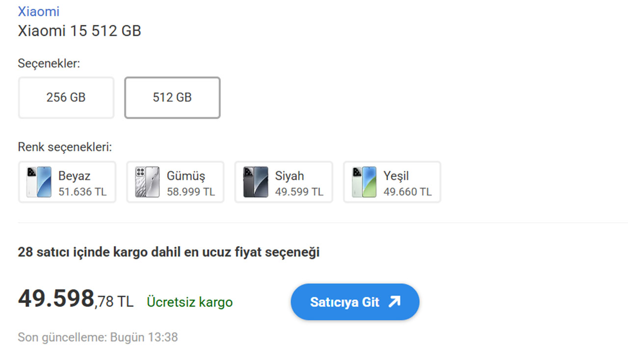 Xiaomi 15 fiyatı