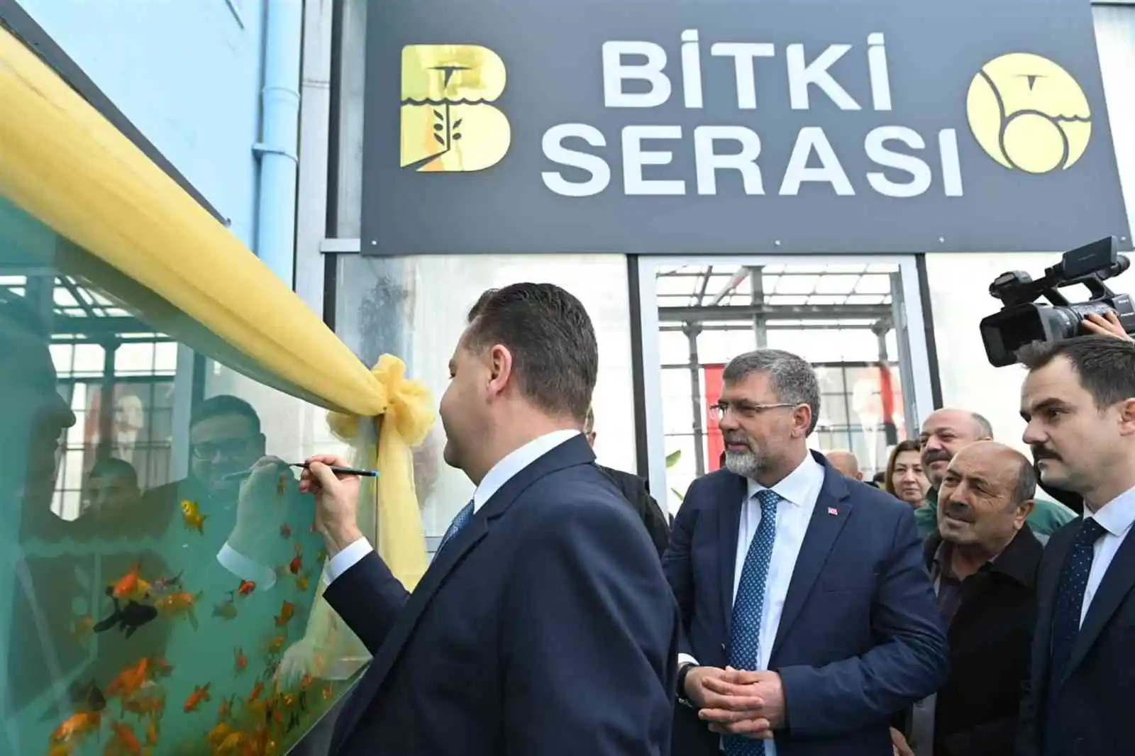 Arıttığı suda akvaryum balığı besleniyor