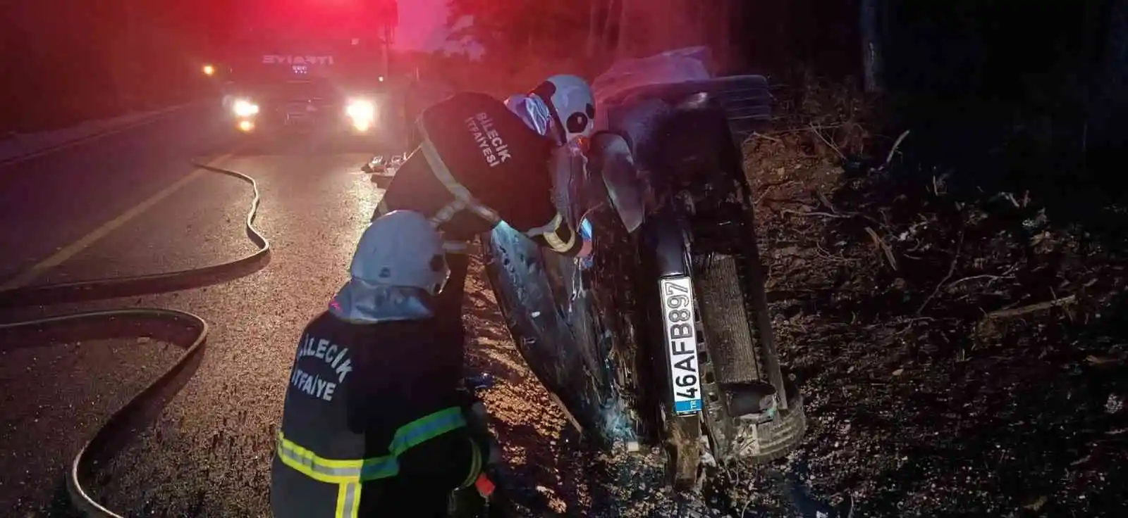 Bilecik’te otomobil takla attı: 1 yaralı