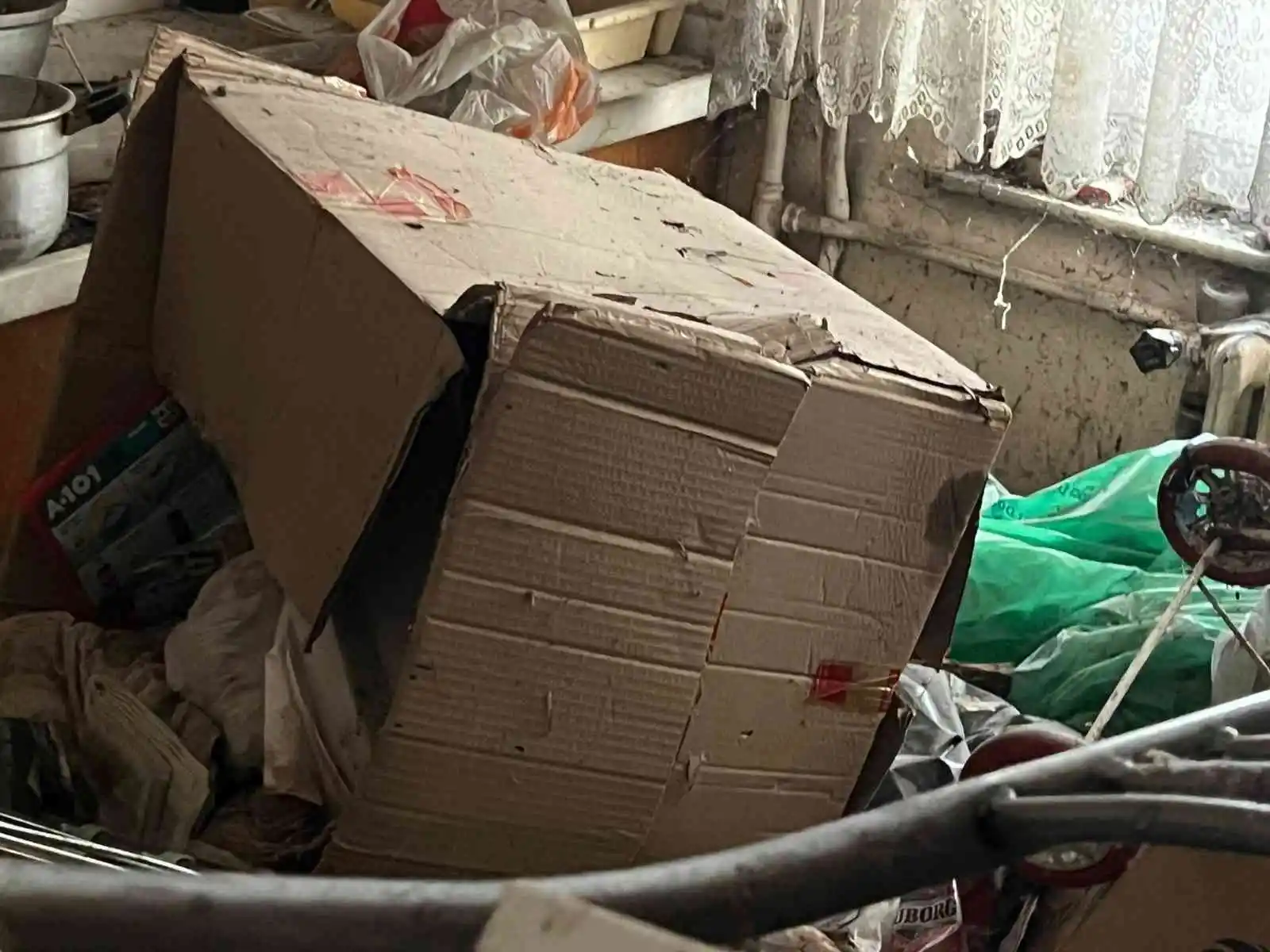 Bu evden yaklaşık 40 ton çöp çıkartıldı