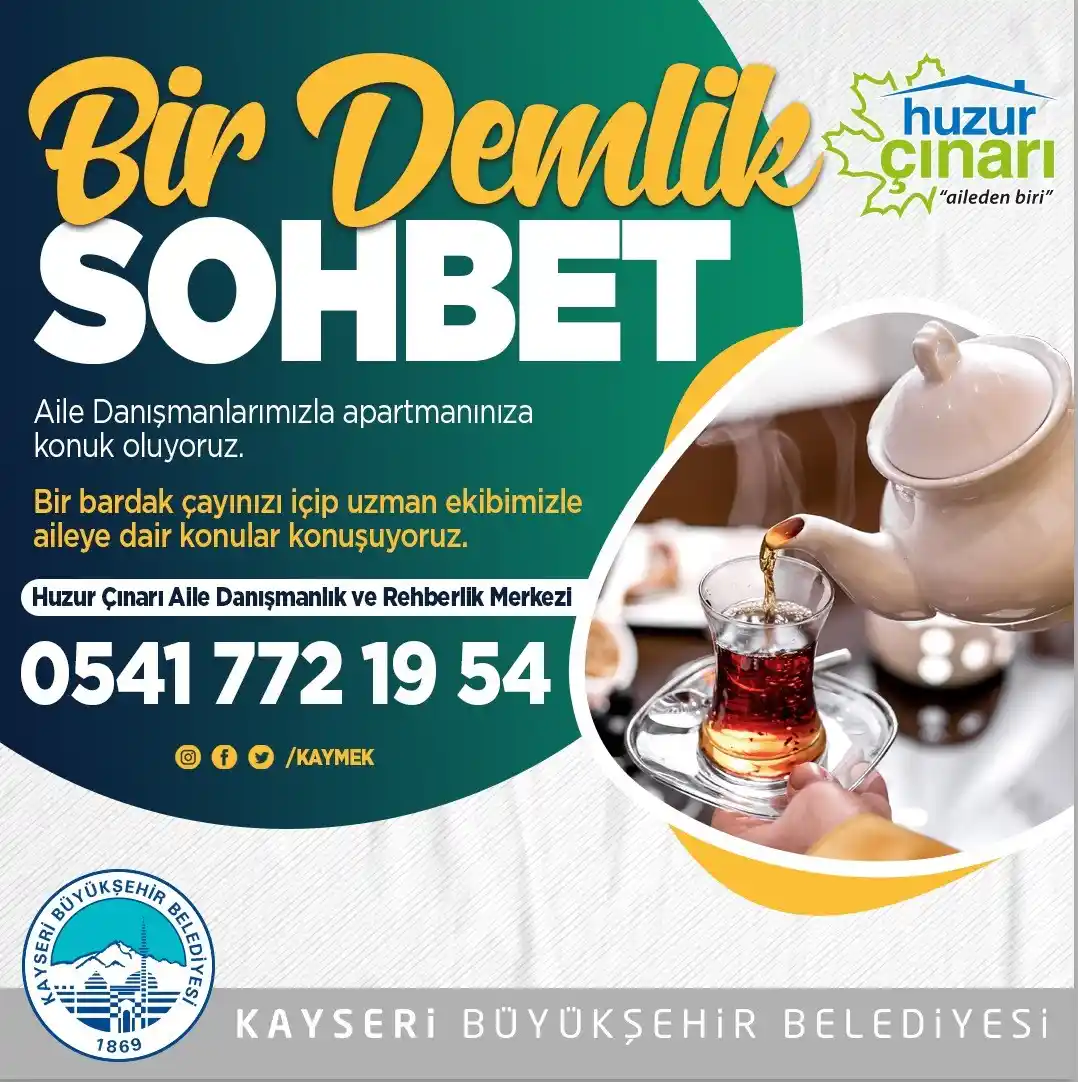 Büyükşehirden ailelere yönelik Bir Demlik Sohbet danışmanlık hizmeti