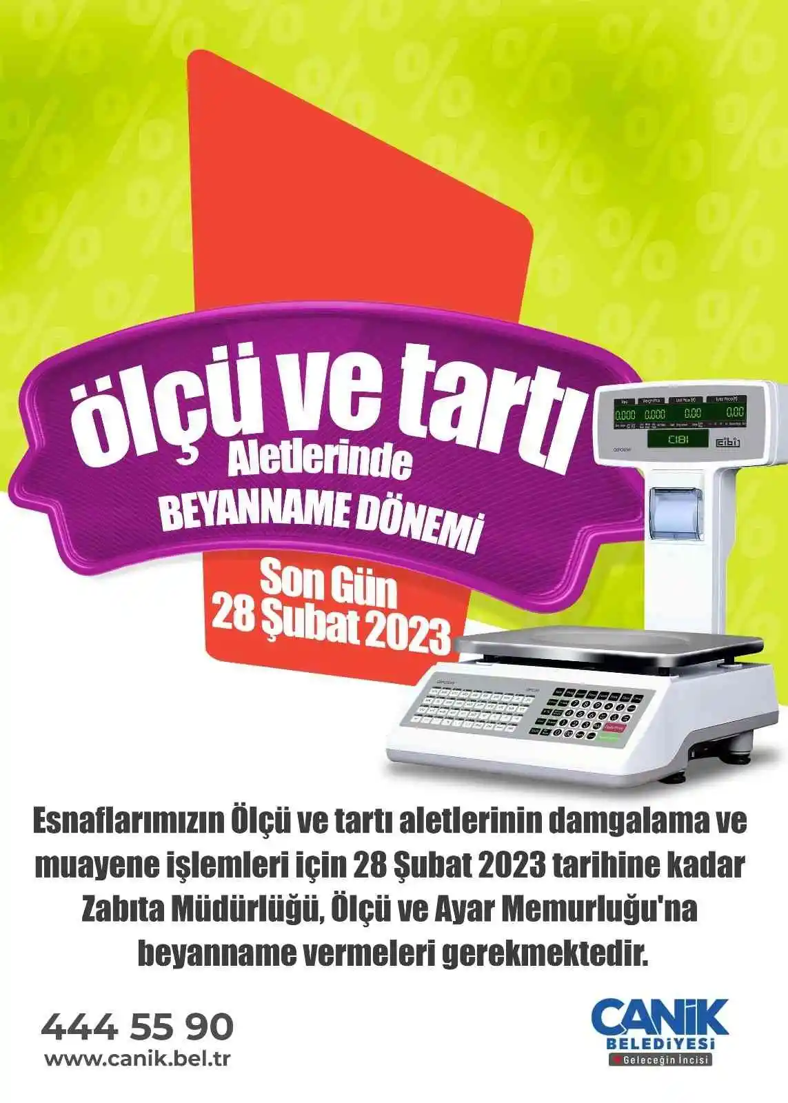 Canik Belediyesinden esnafa ölçü aleti hatırlatması
