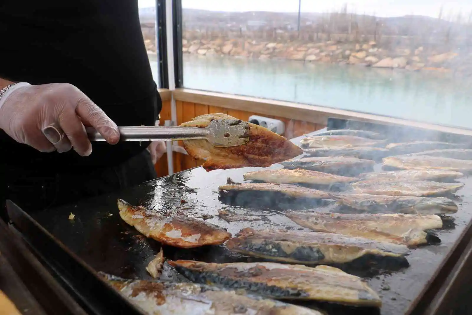 Denize kıyısı olmayan Sivas’ta teknede balık ekmek keyfi yaşanıyor
