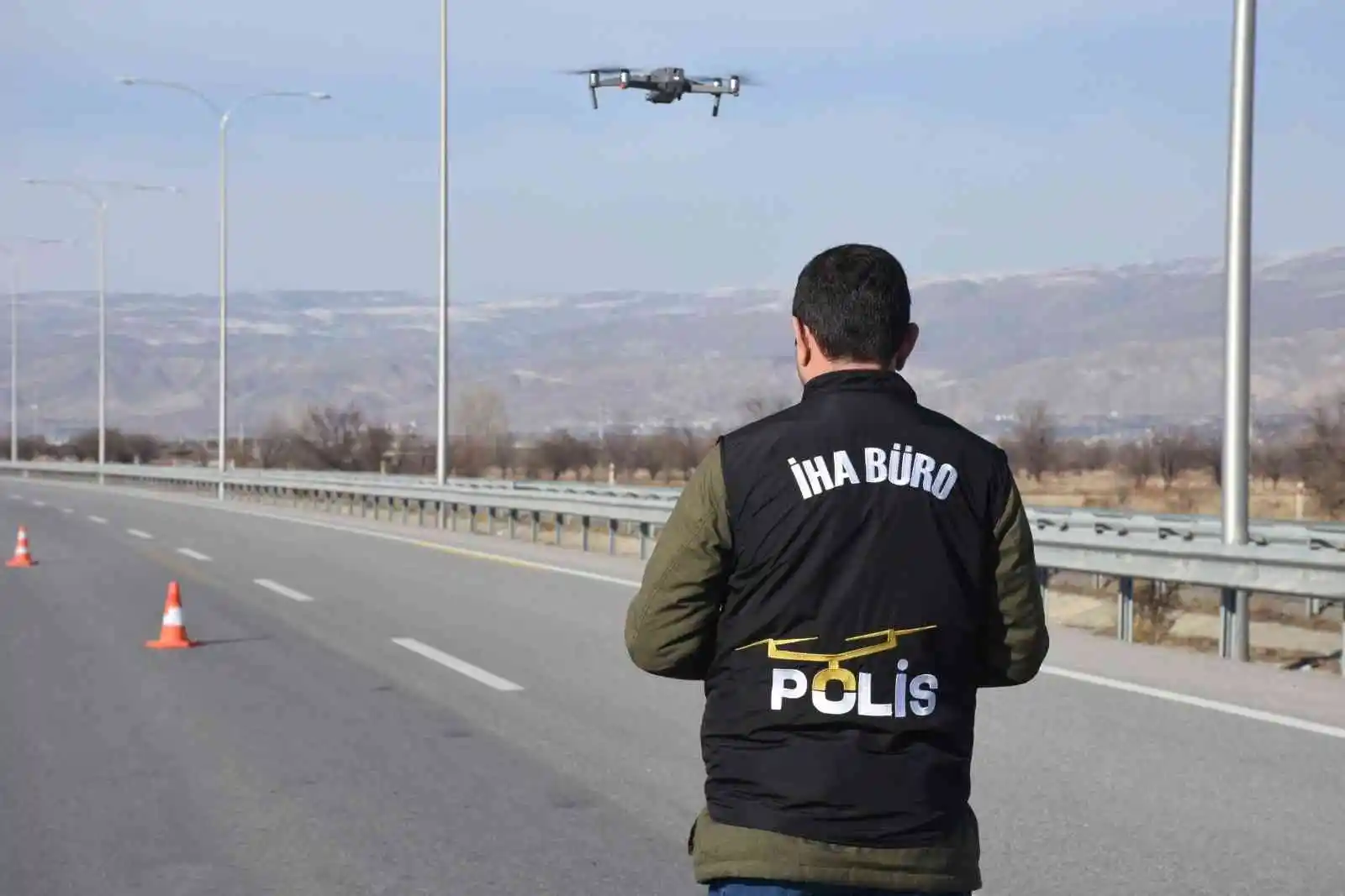 Erzincan'da drone destekli trafik denetimi