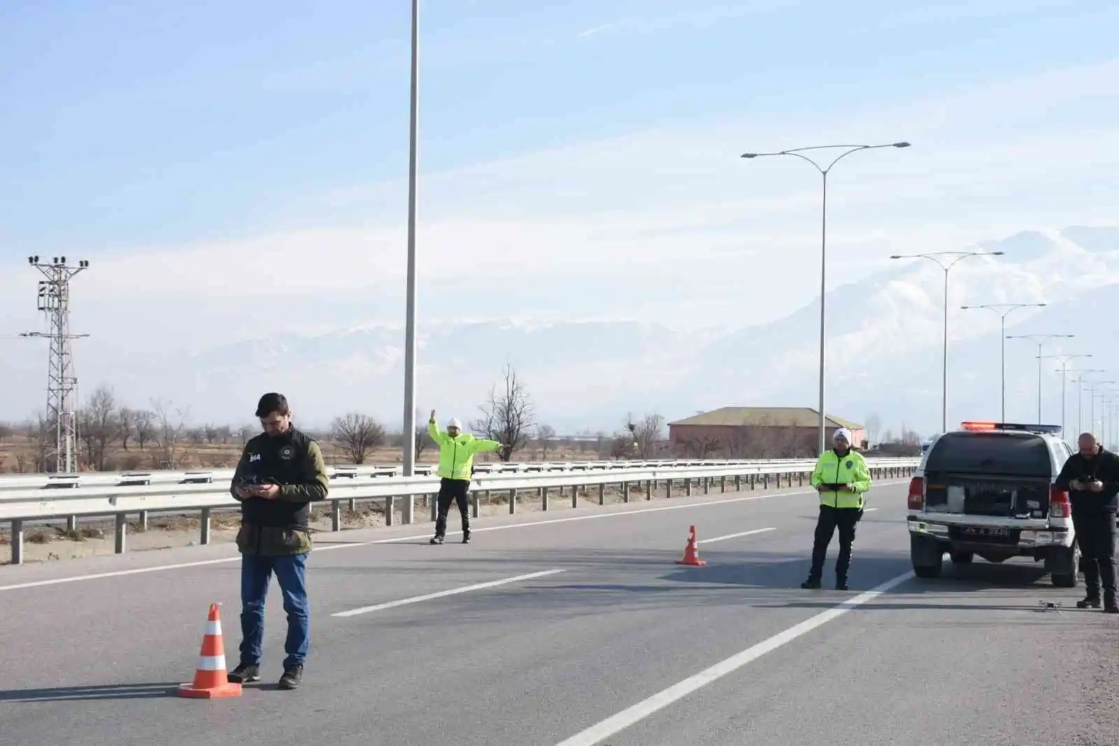 Erzincan’da drone destekli trafik denetimi