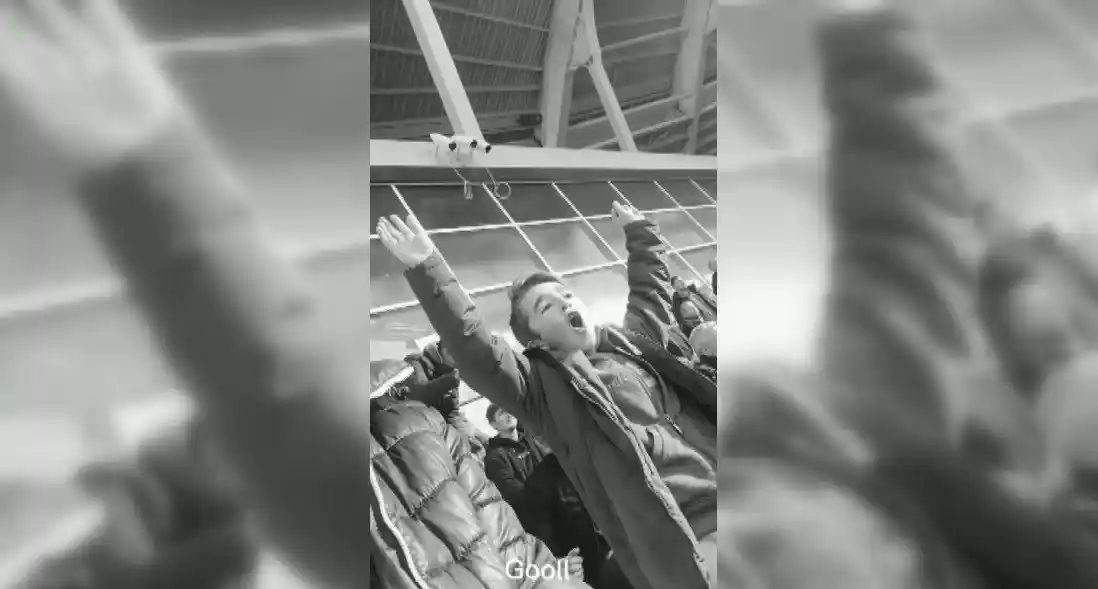 Fanatik taraftar adeta maçı yaşadı