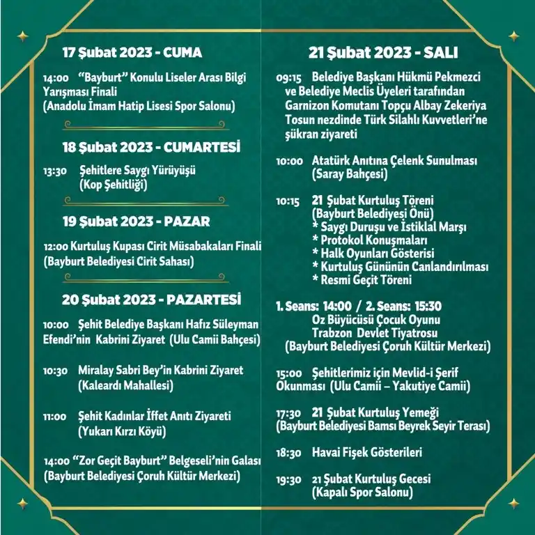 Kurtuluşun 105. yıl dönümü programı belli oldu