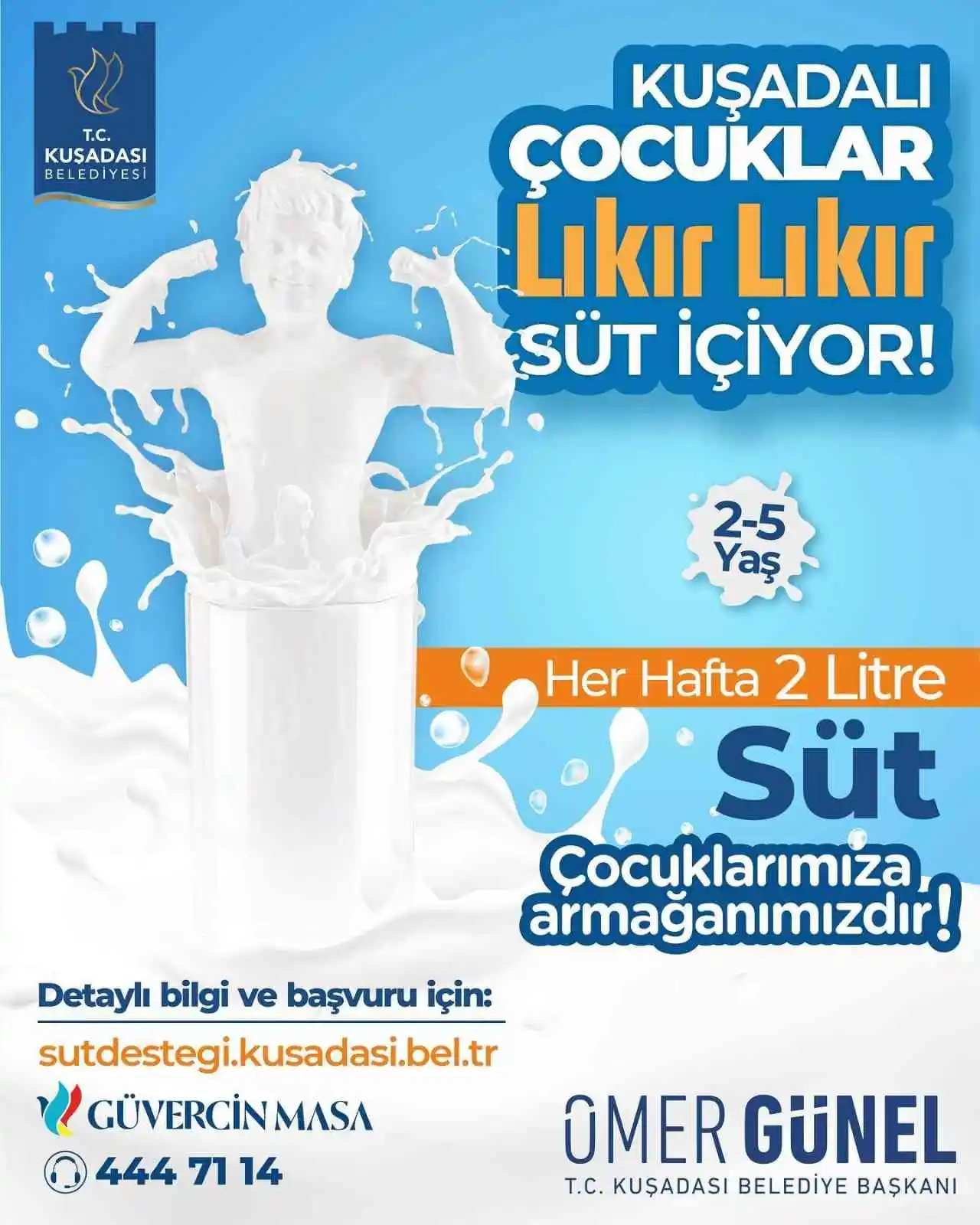 Kuşadası Belediyesi'nden çocuklara süt desteği