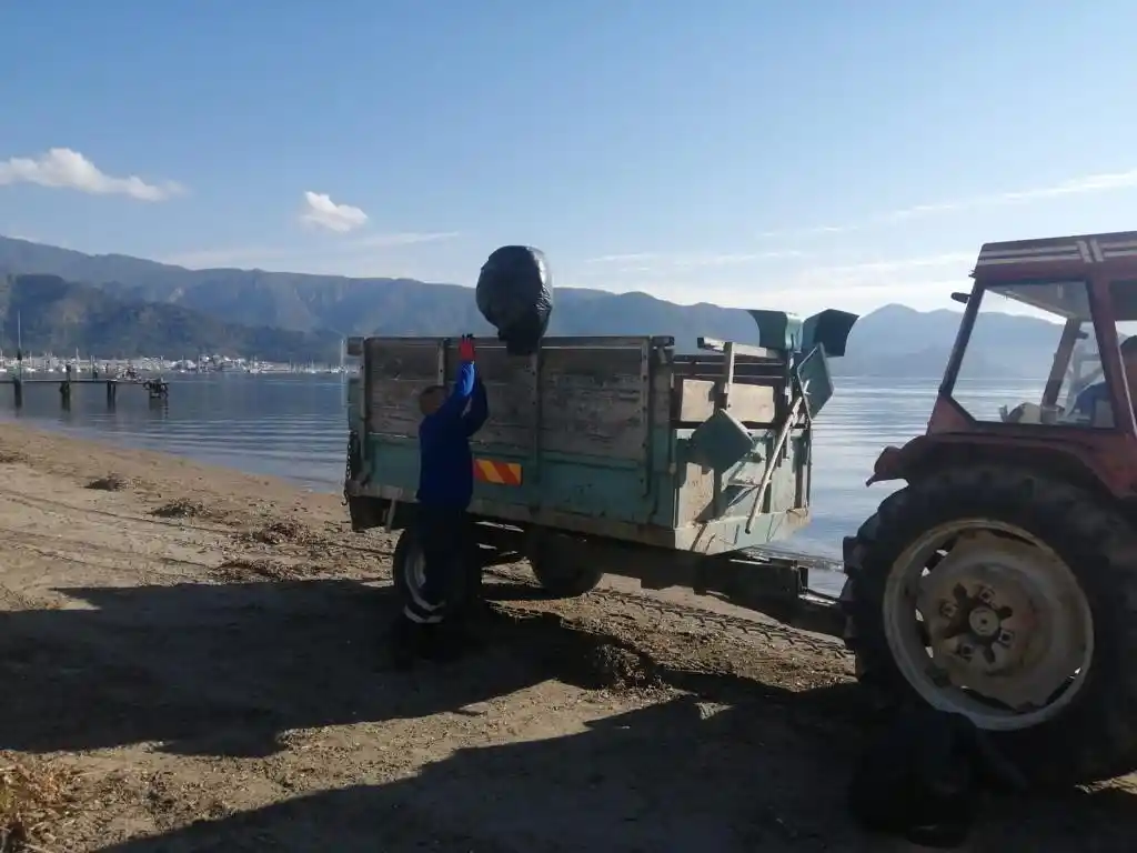 Marmaris sahilde temizlik çalışması yapıldı