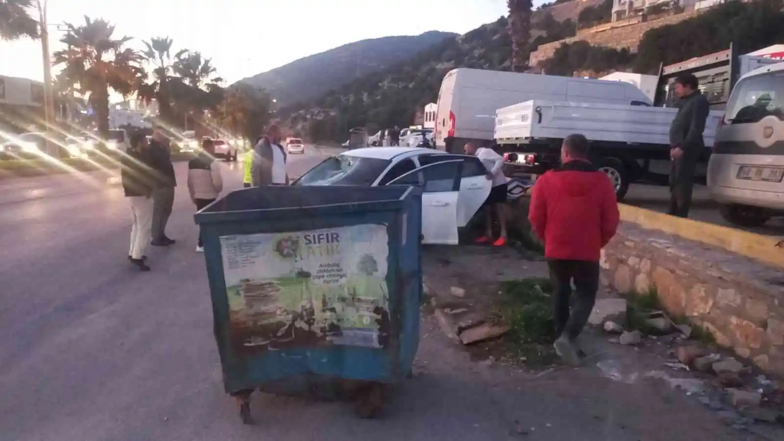 Otomobil aniden yola çıkan ata çarptı: 2 yaralı