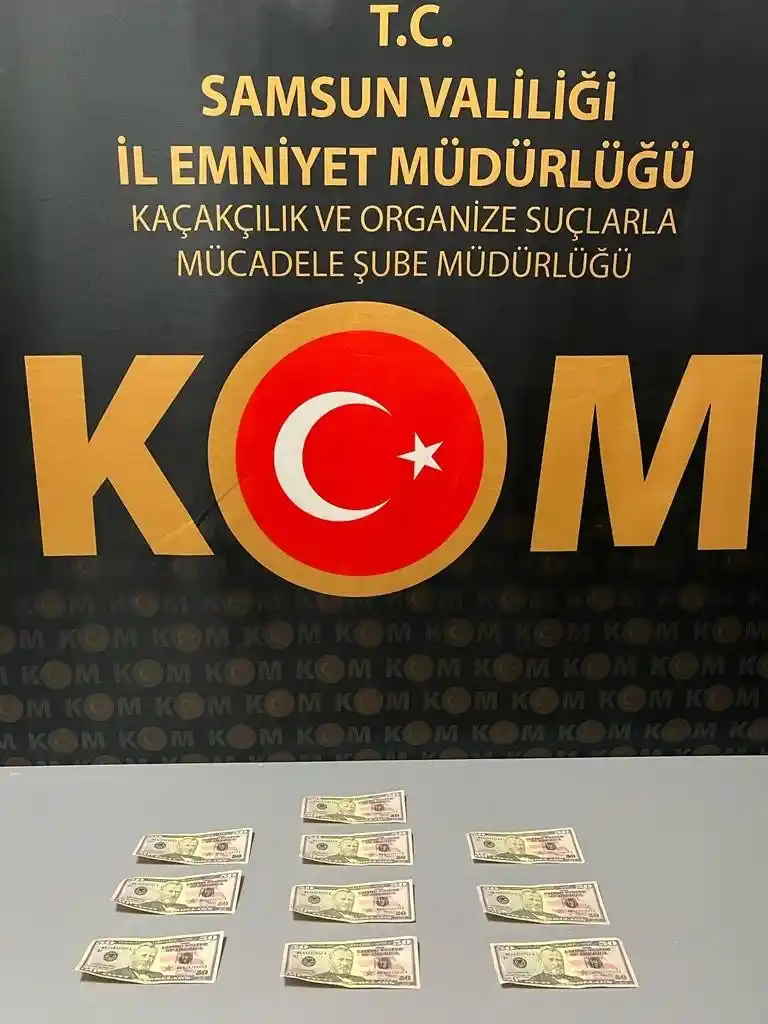 Samsun'da 10 adet 50'lik sahte dolarla yakalanan şahsa gözaltı