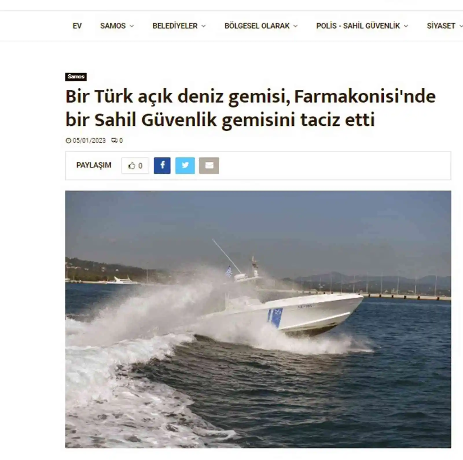 Yunan medyası tacizi yine çarpıttı