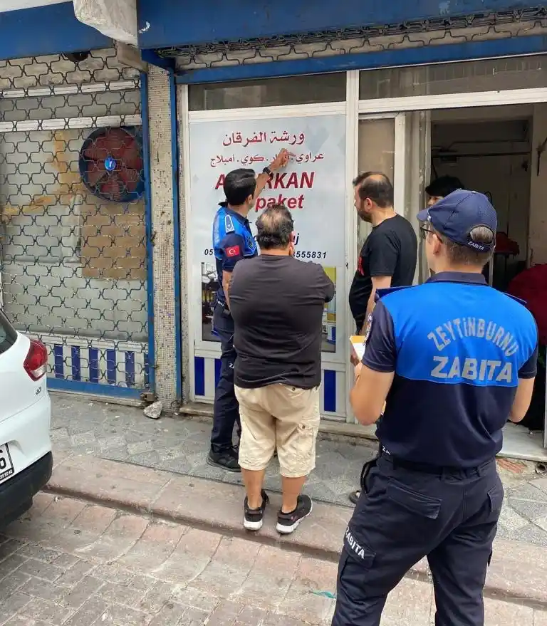 Zabıtadan Türkçe tabela uygulaması