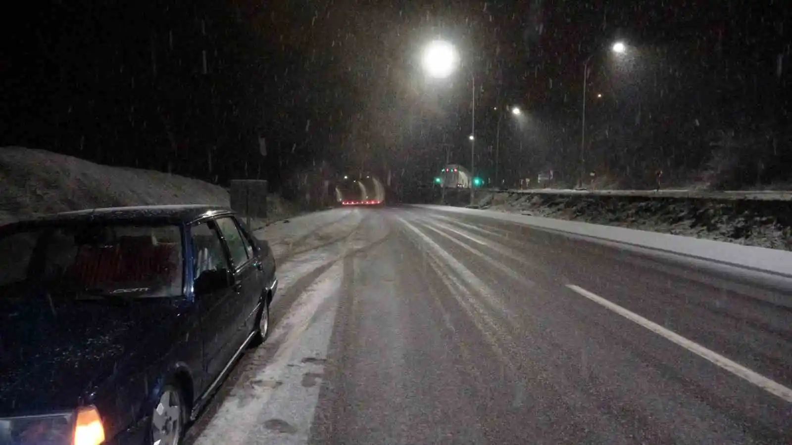 Zonguldak-Ankara Kara Yolu’nda kar yağışı etkili oldu
