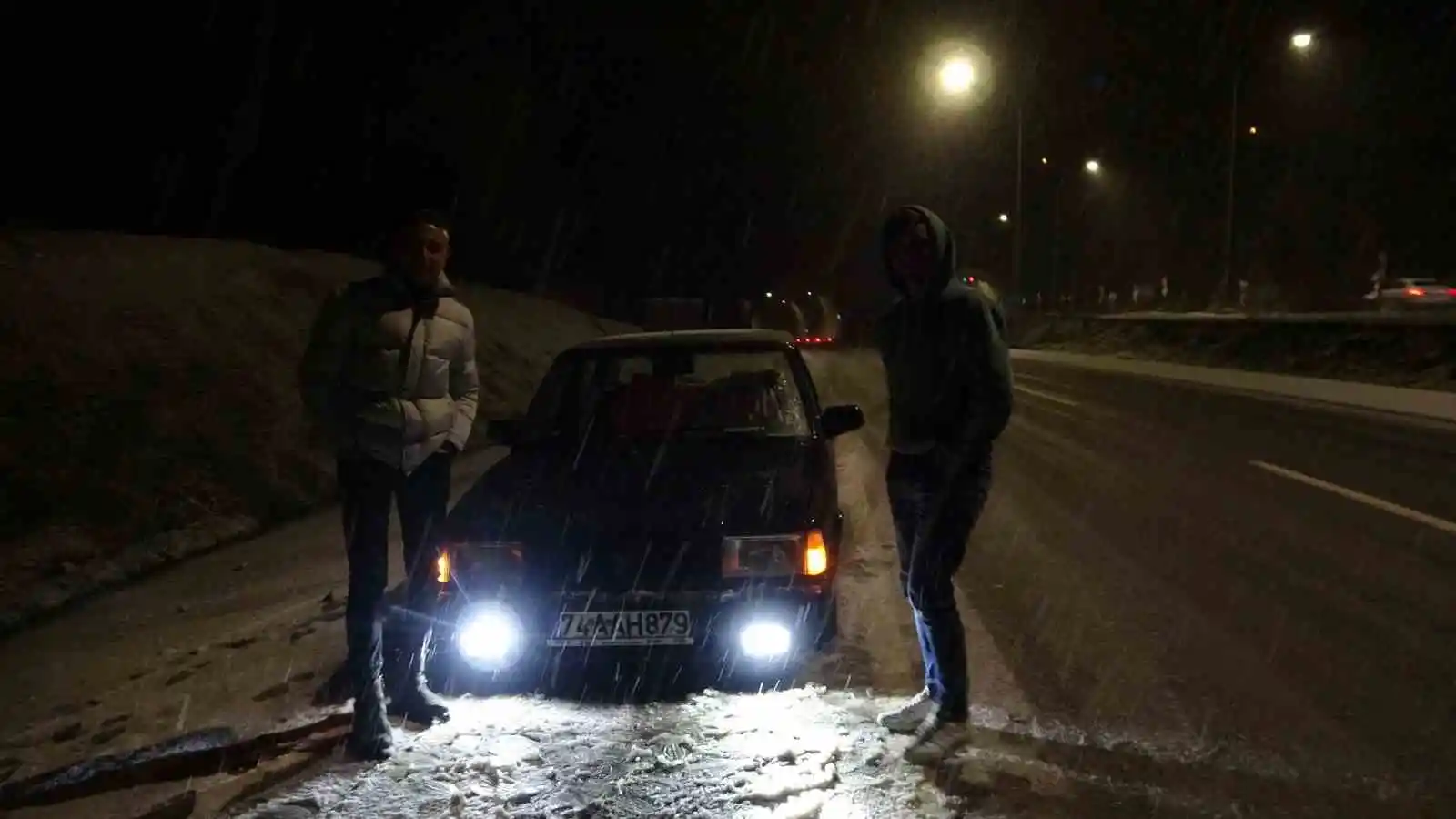 Zonguldak-Ankara Kara Yolu’nda kar yağışı etkili oldu