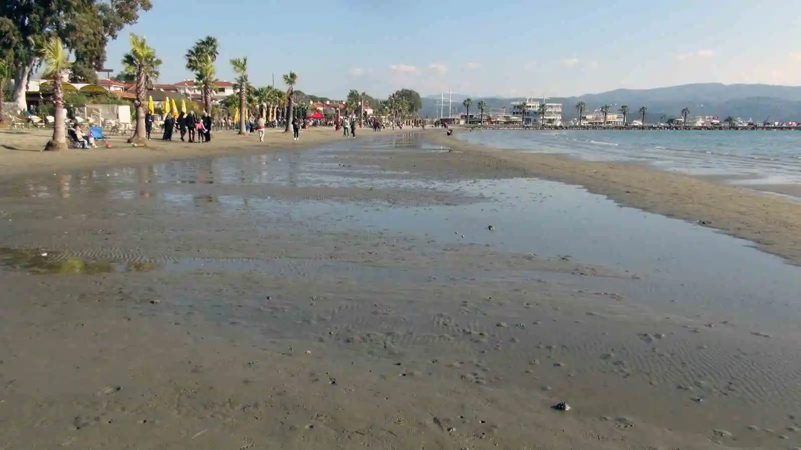 Akyaka’da ürküten deniz suyu çekilmesi 50 metreye ulaştı