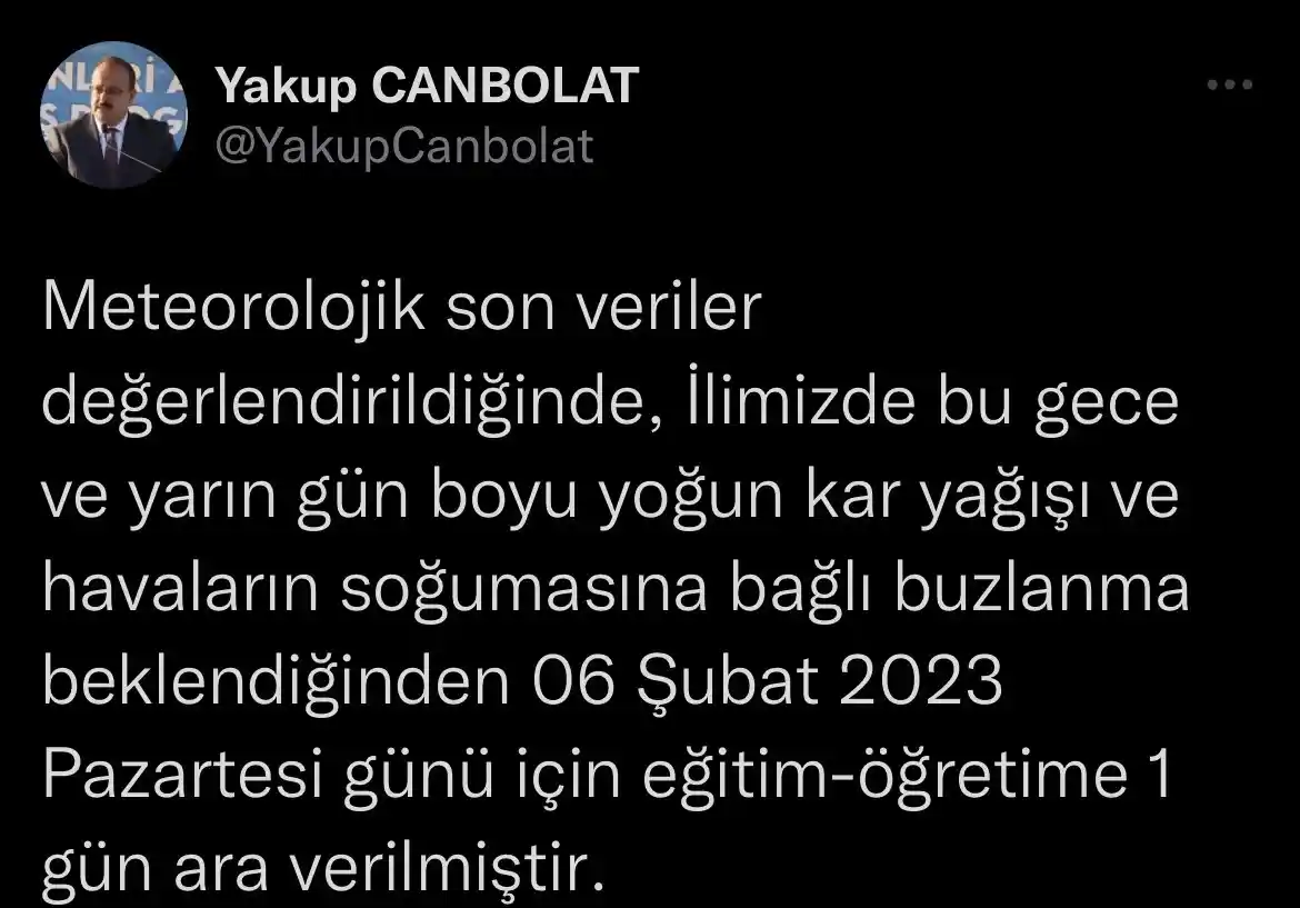 Bursa'da okullar tatil edildi