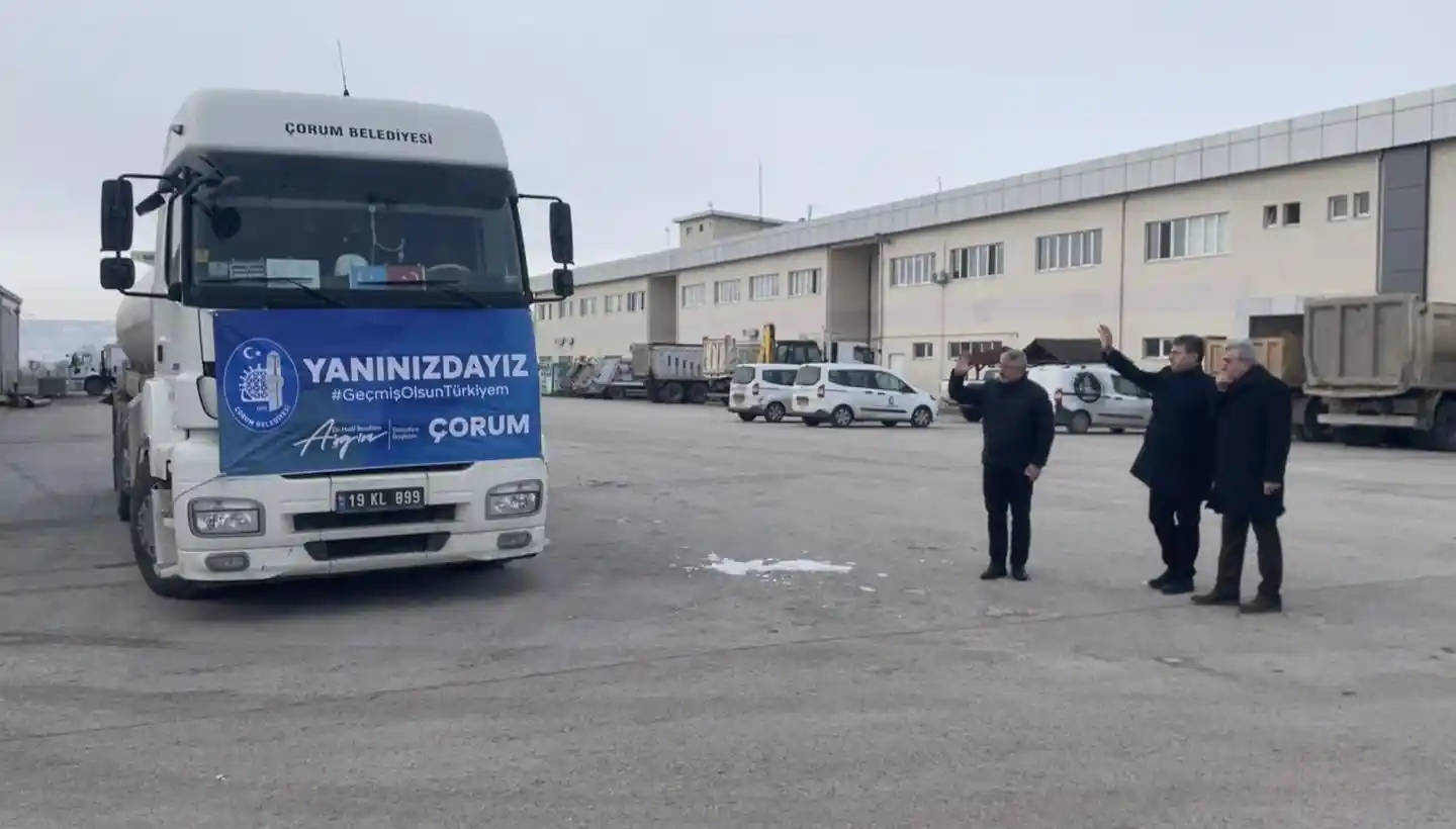 Çorum'dan Afşin'e 33 bin 500 litre mazot yardımı
