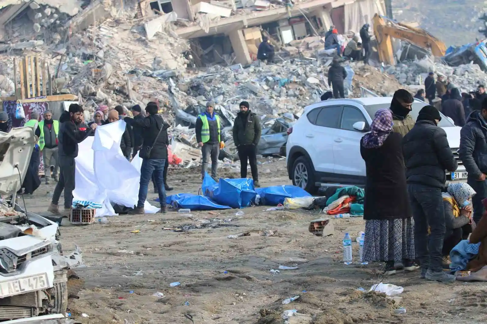 Depremin acı manzarası