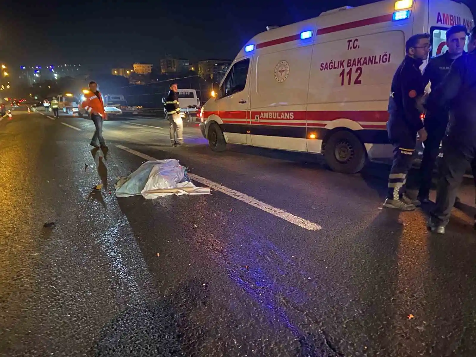 TEM Otoyolu’nda seyir halindeki otomobilden düşen şahıs iki aracın çarpması sonucu öldü
