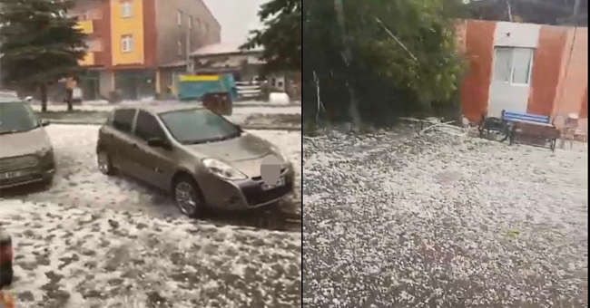 Kars'ı dolu vurdu, tarım arazileri zarar gördü