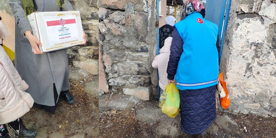 Kars'ta ihtiyaç sahiplerine yardım dağıtılıyor