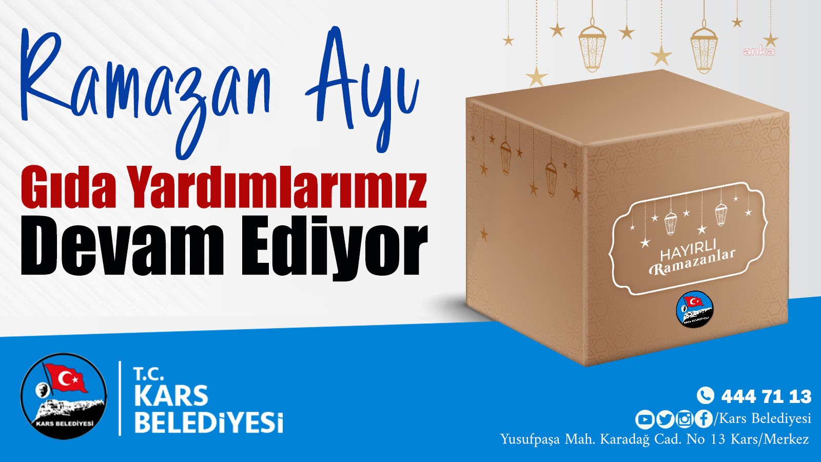 Kars Belediyesi Ramazan Ayı Gıda Yardımları Devam Ediyor