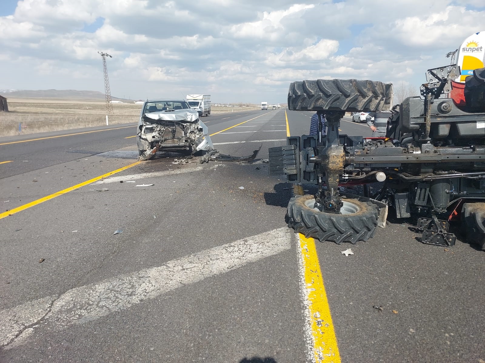 Selim'de Trafik Kazası: 1 Ağır Yaralı