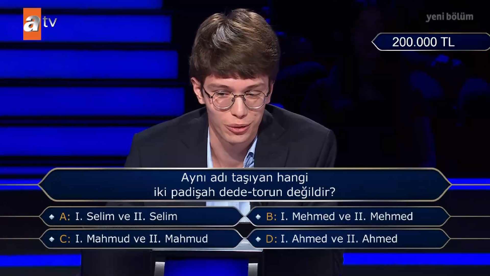 Aynı adı taşıyan hangi iki Osmanlı padişahı dede-torun değildir? Milyoner'de 200 binlik tarih sorusunun cevabı şaşırttı!