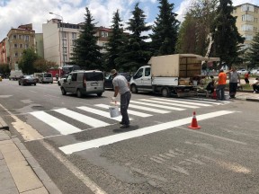 Kars'ta Karayolları Yaya Geçitlerini Yeniliyor