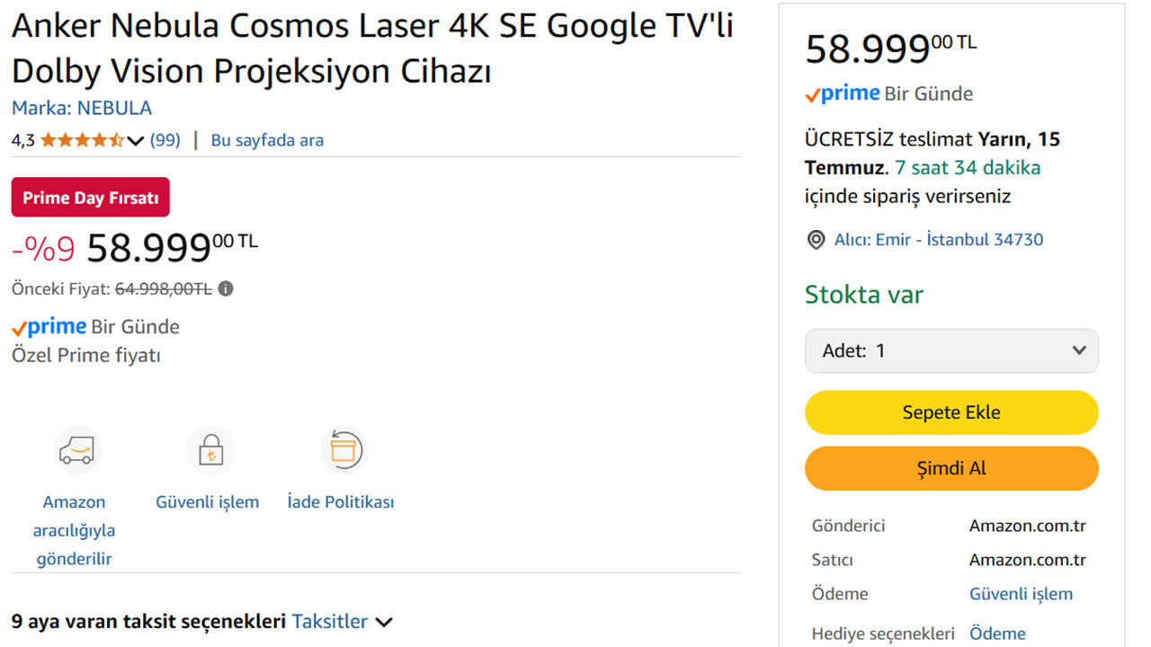 Anker Nebula Cosmos Laser 4K fiyatı