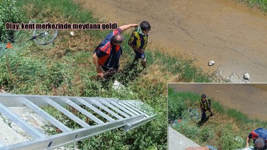 Kanala düşen çocuk kurtarıldı