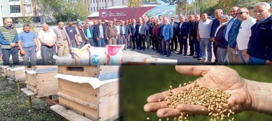 Kağızman’da selzede çiftçiye tohum ve kovan desteği.
