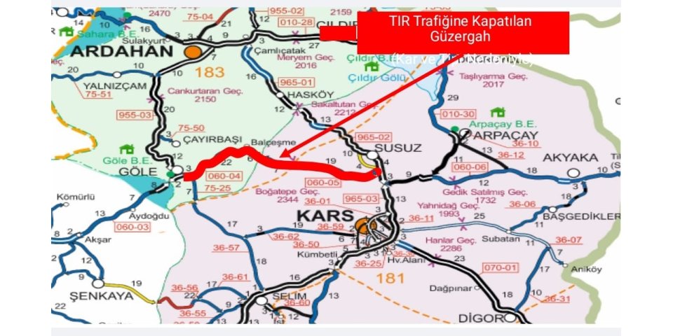 Tipi Kapatıyor: SusuzGöle Yolu Tır Trafiğine Kapandı, Sürücüler Dikkat!
