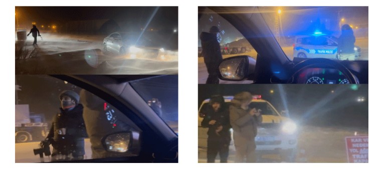 Sahada Görev Yapan Gazeteciler Zorlu Kış Şartlarına Rağmen Halkı Bilgilendirmeye Devam Ediyor